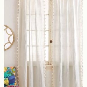 Anthropologie Pom Tassel Curtain 1 Panel